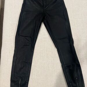 Joe’s Jeans Black Coated Skiny Pants with Ankle Zippers